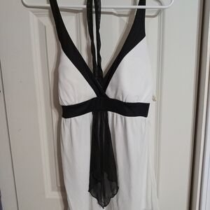 Studio Y Black and White Halter Chemise